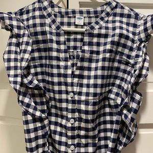 NWT - Blue gingham flutter sleeve dress